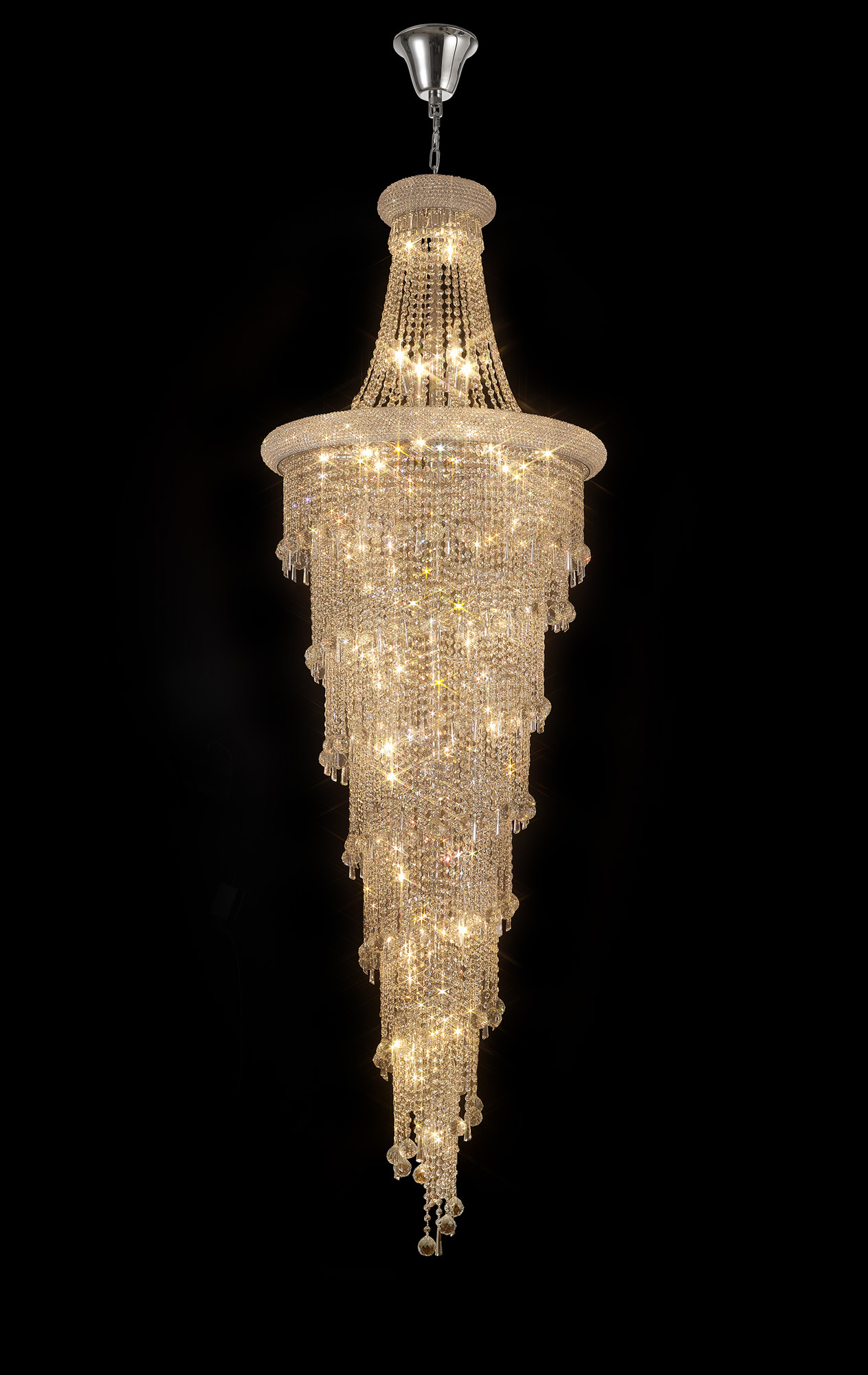 Alexandra Polished Chrome Crystal Ceiling Lights Diyas Contemporary Chandeliers